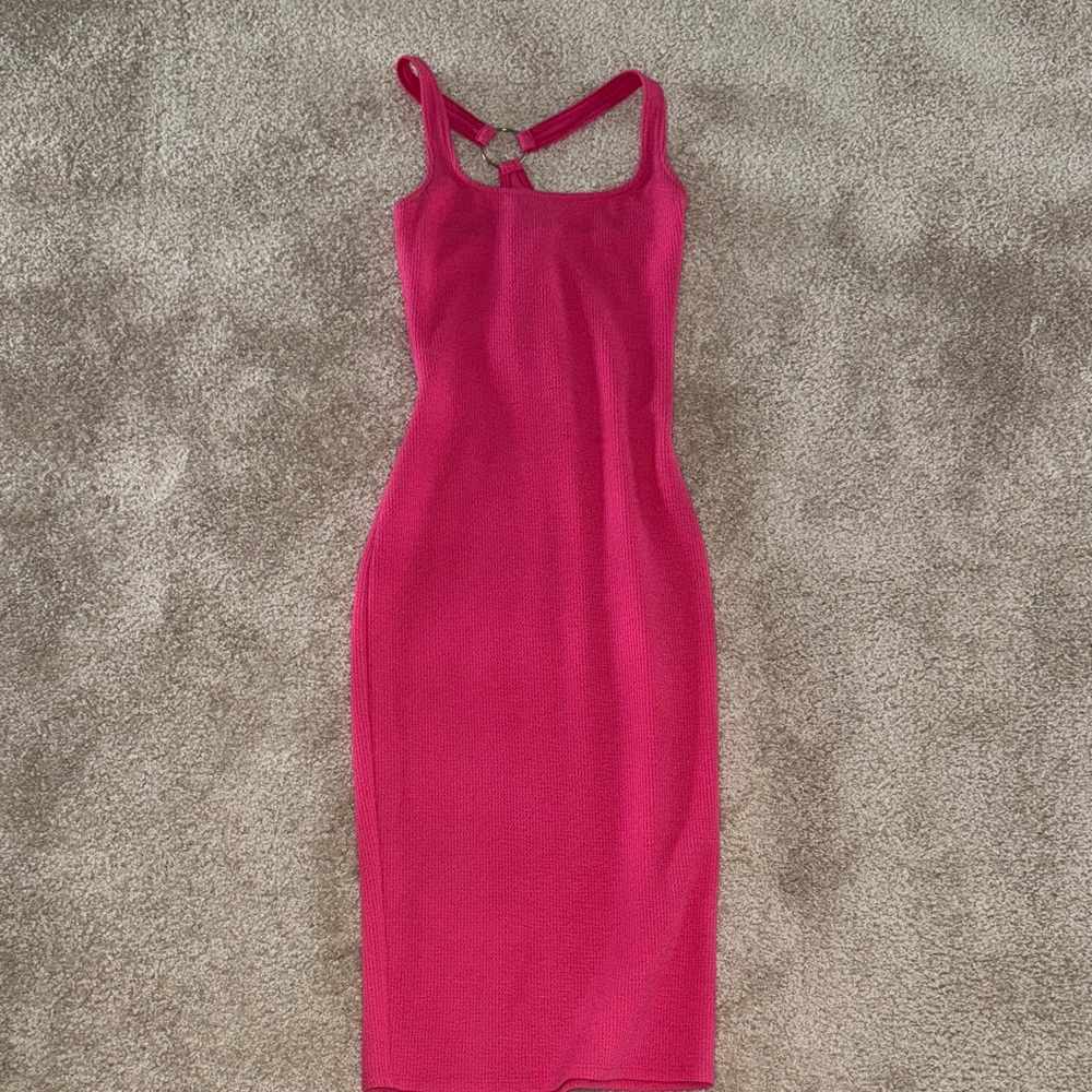 Lovers + Friends Vibrant Pink Midi Dress